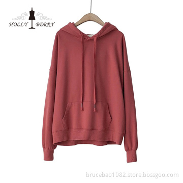 Eco-friendly 100%Cotton Custom Women Hooded Plus Size Hoodie